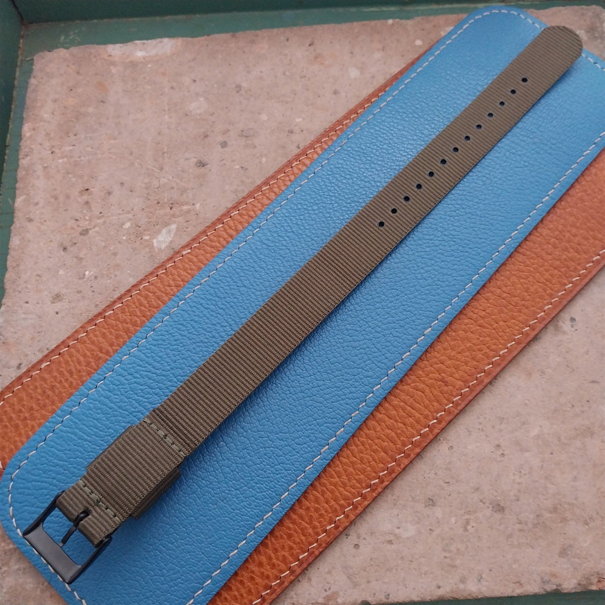 18mm RAF Style OD Green Nylon Single-Pass Field Watch Strap