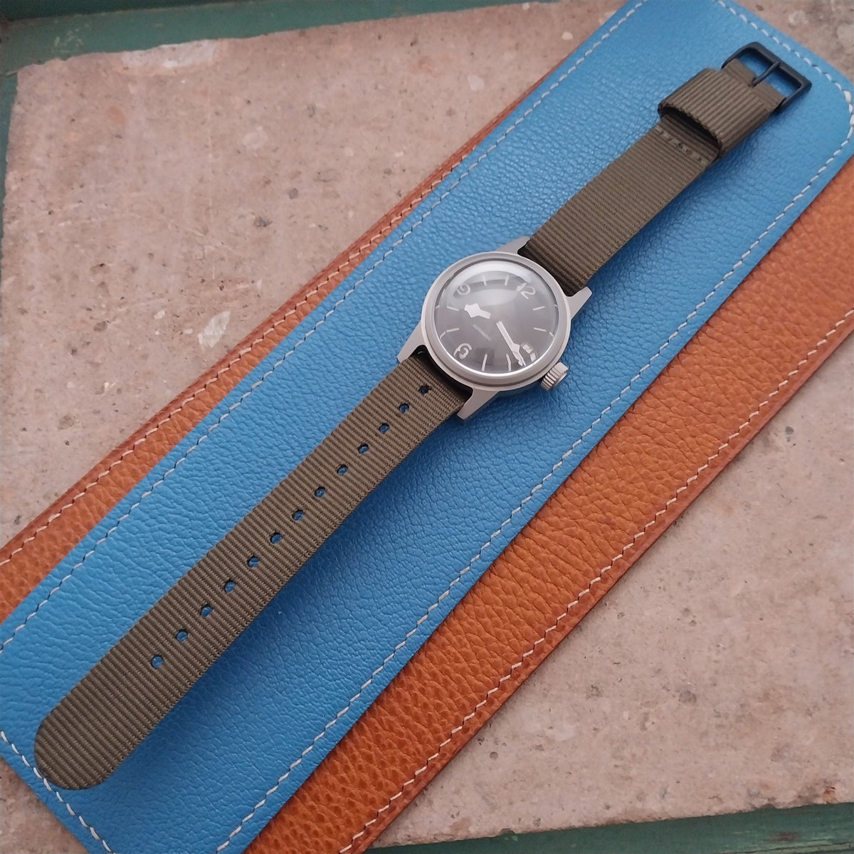 18mm RAF Style OD Green Nylon Single-Pass Field Watch Strap