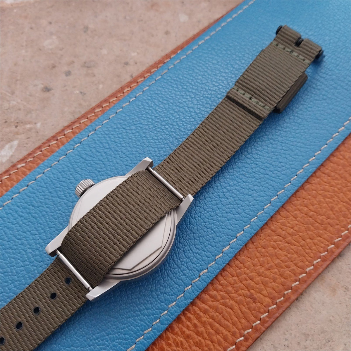 18mm RAF Style OD Green Nylon Single-Pass Field Watch Strap