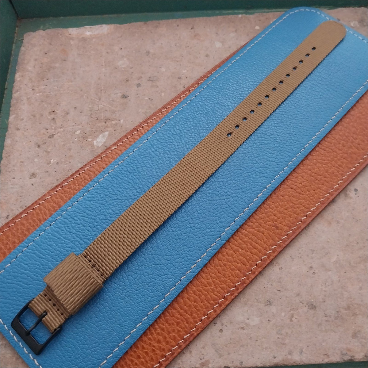 18mm RAF Style Khaki Nylon Single-Pass Field Watch Strap