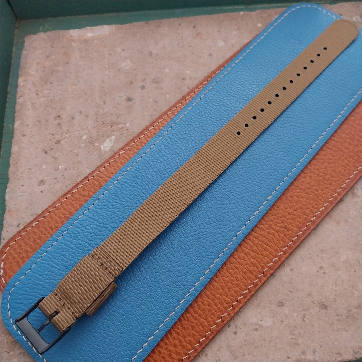 18mm RAF Style Khaki Nylon Single-Pass Field Watch Strap
