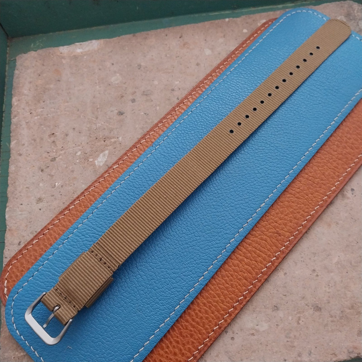 18mm RAF Style Khaki Nylon Single-Pass Field Watch Strap