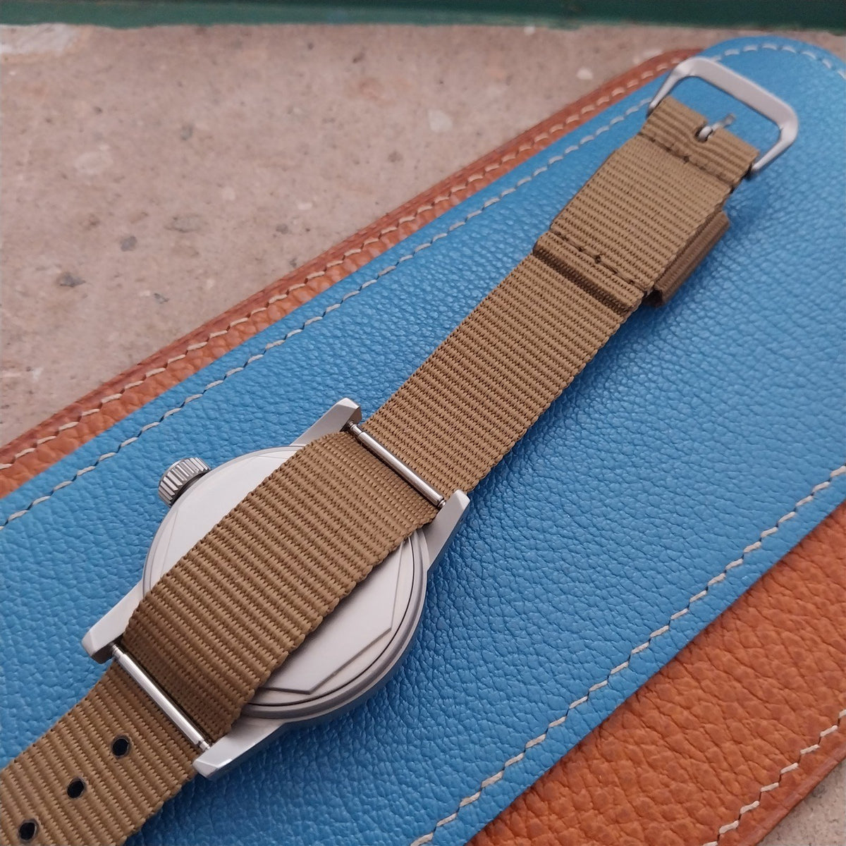 18mm RAF Style Khaki Nylon Single-Pass Field Watch Strap