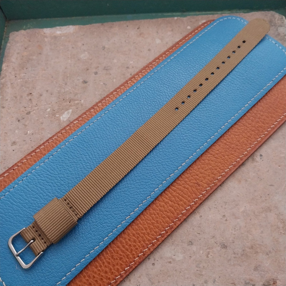 18mm RAF Style Khaki Nylon Single-Pass Field Watch Strap