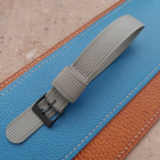 18mm RAF Gray Ribbed Nylon Single-Pass Field Watch Strap