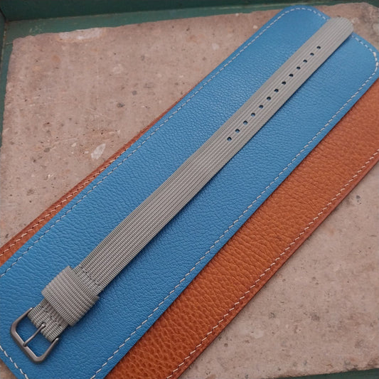 18mm RAF Gray Ribbed Nylon Single-Pass Field Watch Strap