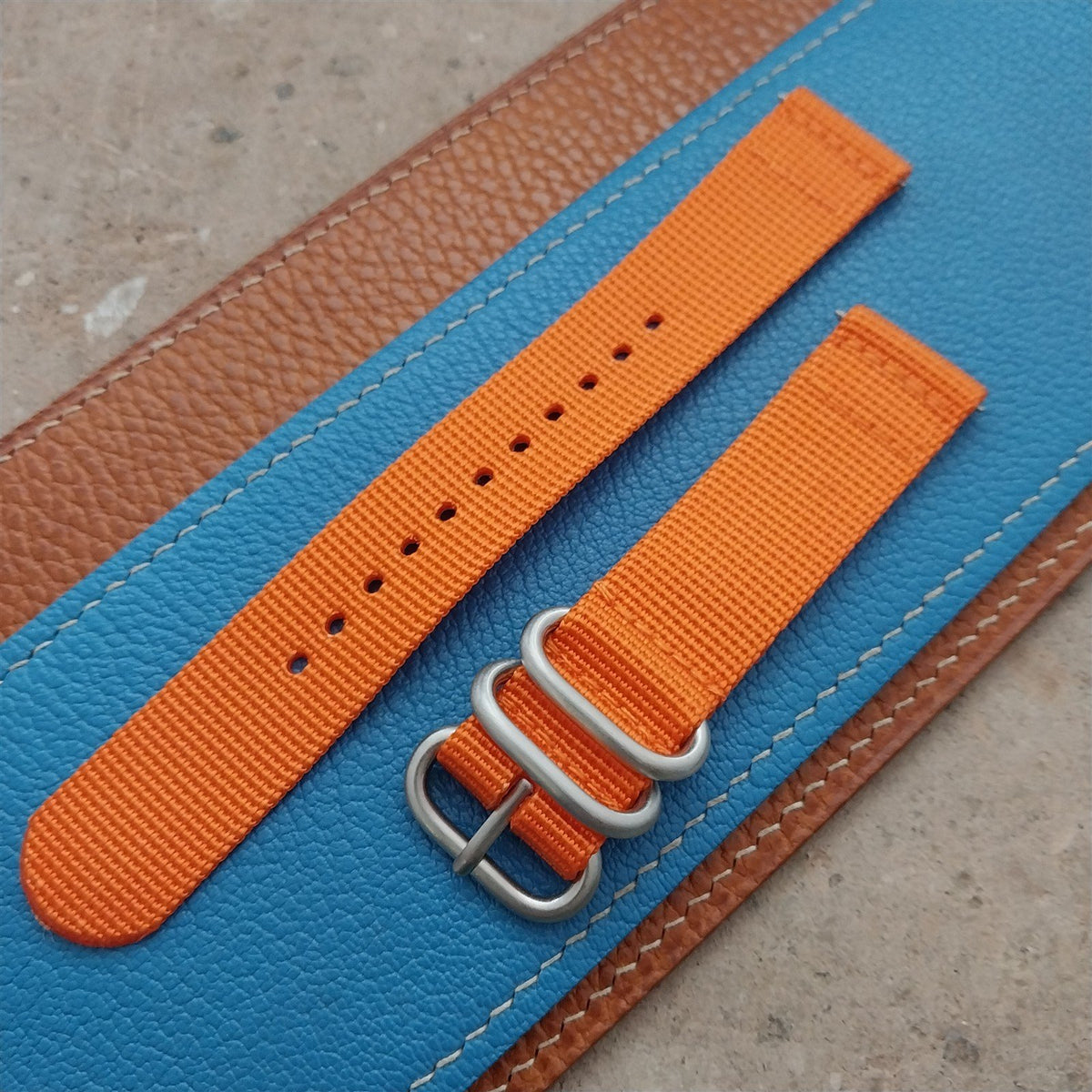 20mm Orange Maratac 2 Piece Zulu Field Watch Strap