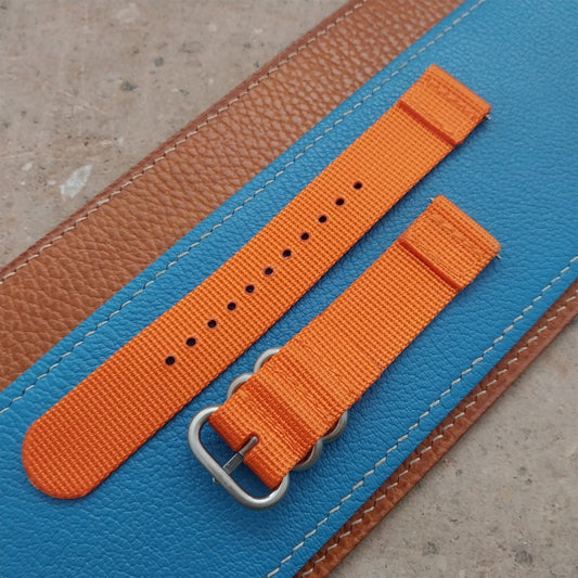 20mm Orange Maratac 2 Piece Zulu Field Watch Strap