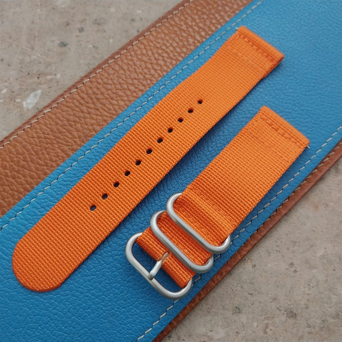 24mm Orange Maratac 2 Piece Zulu Field Watch Strap
