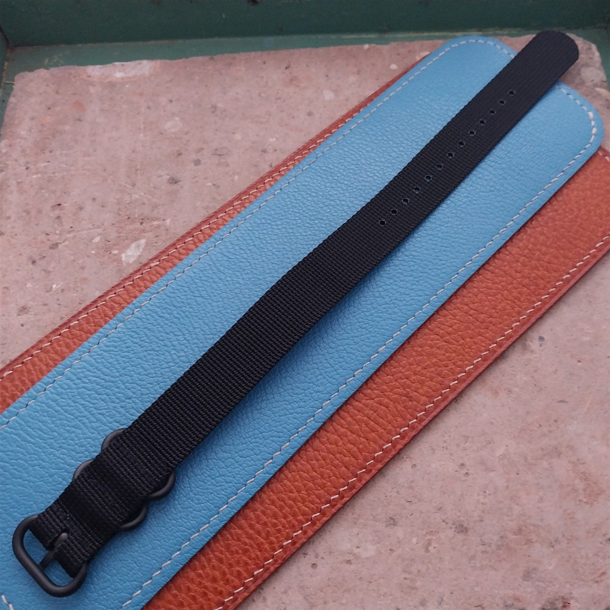 20mm Black Maratac Zulu Watch Strap & Black Stainless Hardware