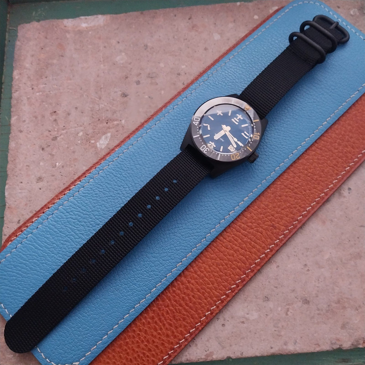 20mm Black Maratac Zulu Watch Strap & Black Stainless Hardware