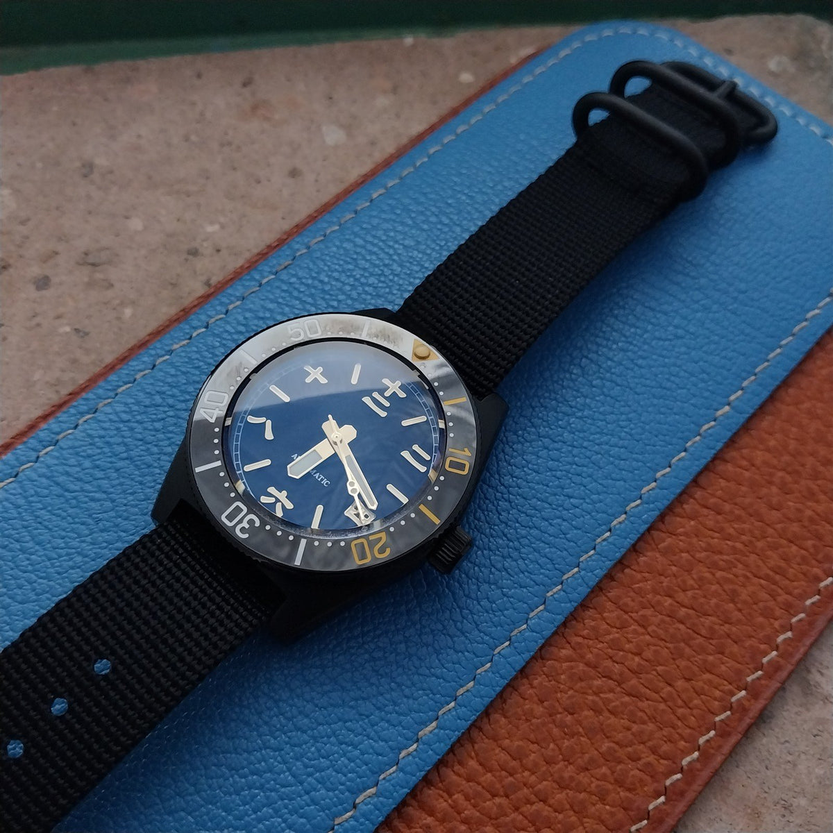 20mm Black Maratac Zulu Watch Strap & Black Stainless Hardware