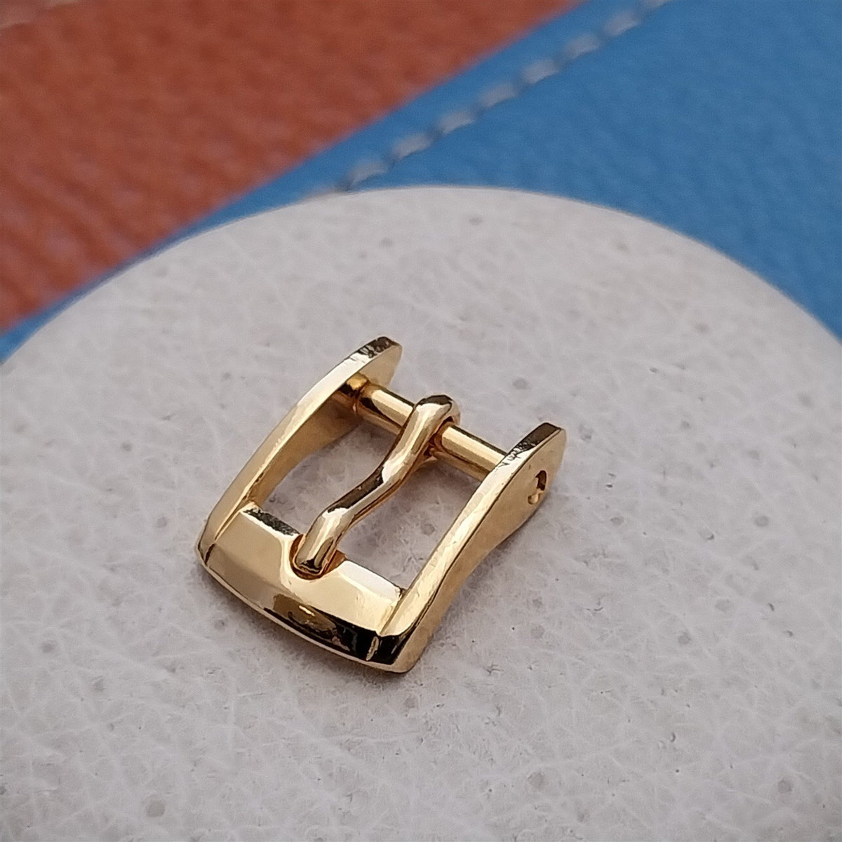 Vintage Swiss 8mm Yellow Gold-Tone Unused nos Watch Strap Buckle