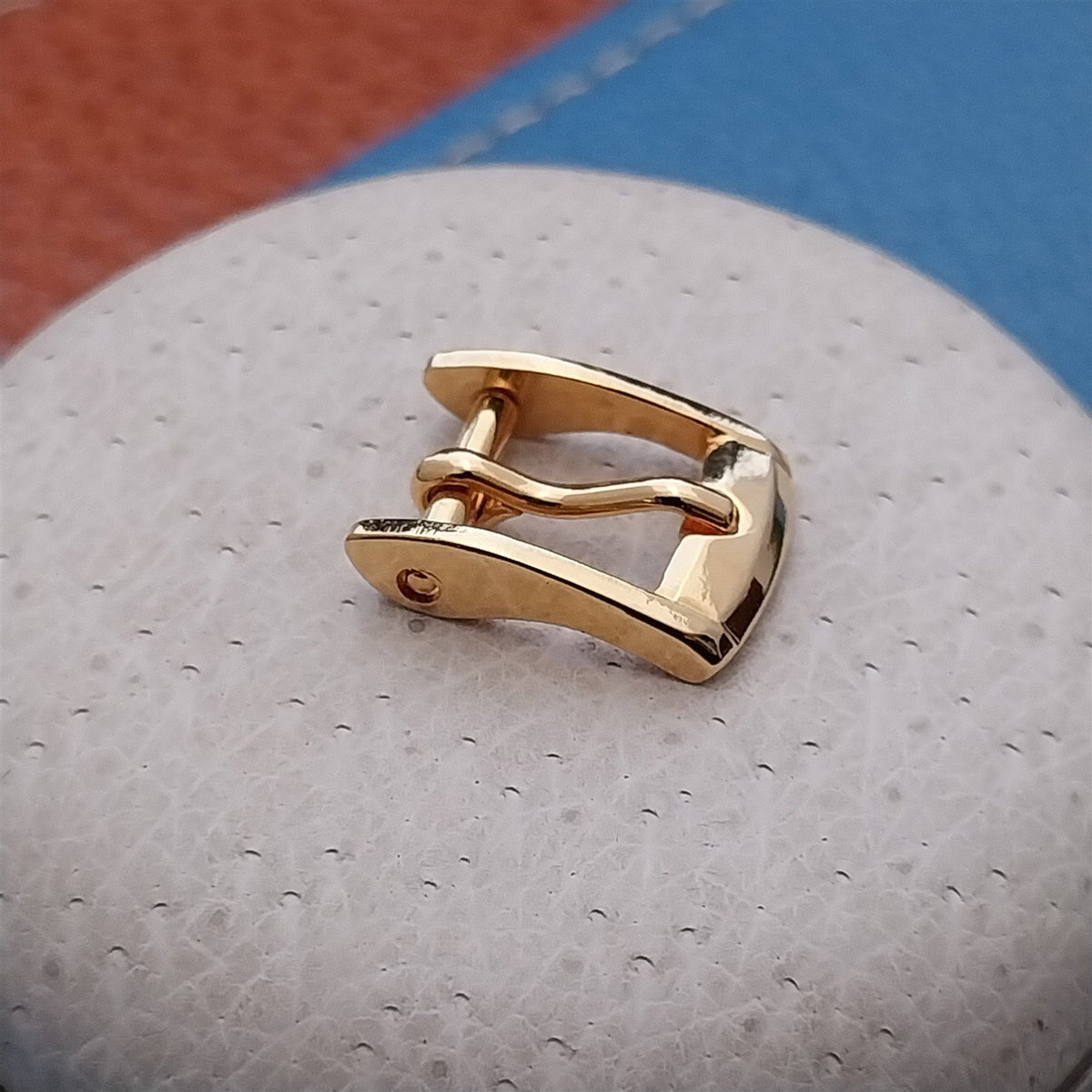 Vintage Swiss 8mm Yellow Gold-Tone Unused nos Watch Strap Buckle