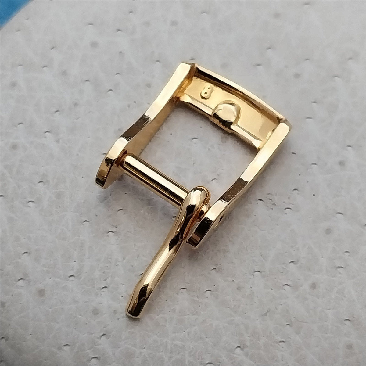 Vintage Swiss 8mm Yellow Gold-Tone Unused nos Watch Strap Buckle