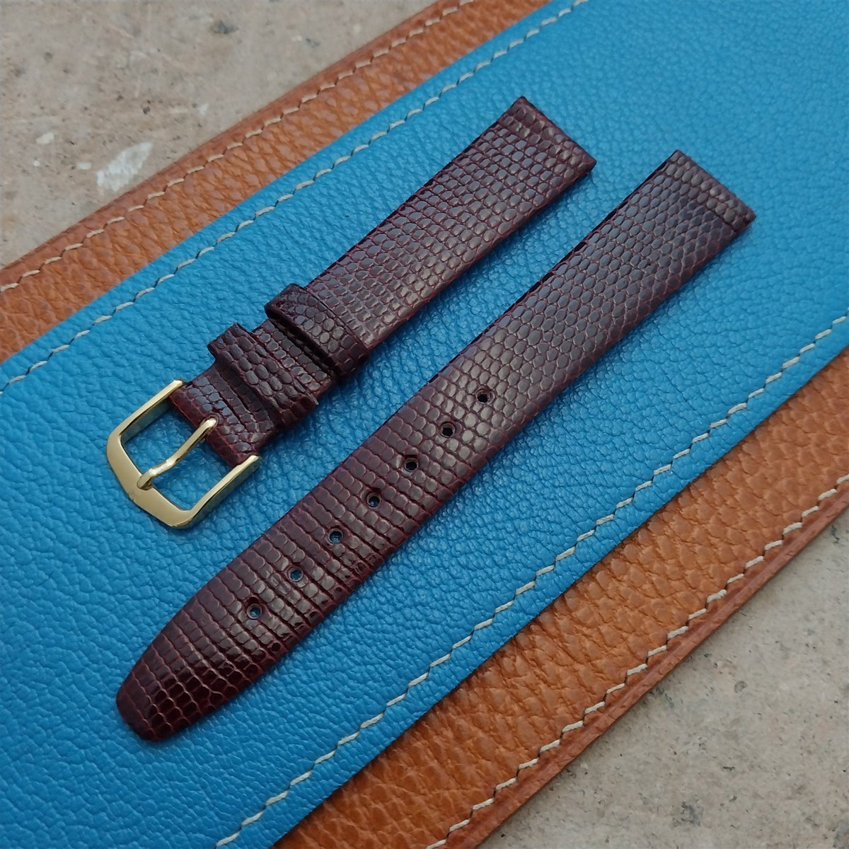 16mm Hirsch Brown Lizard Unused Tapered 16/14 Watch Band