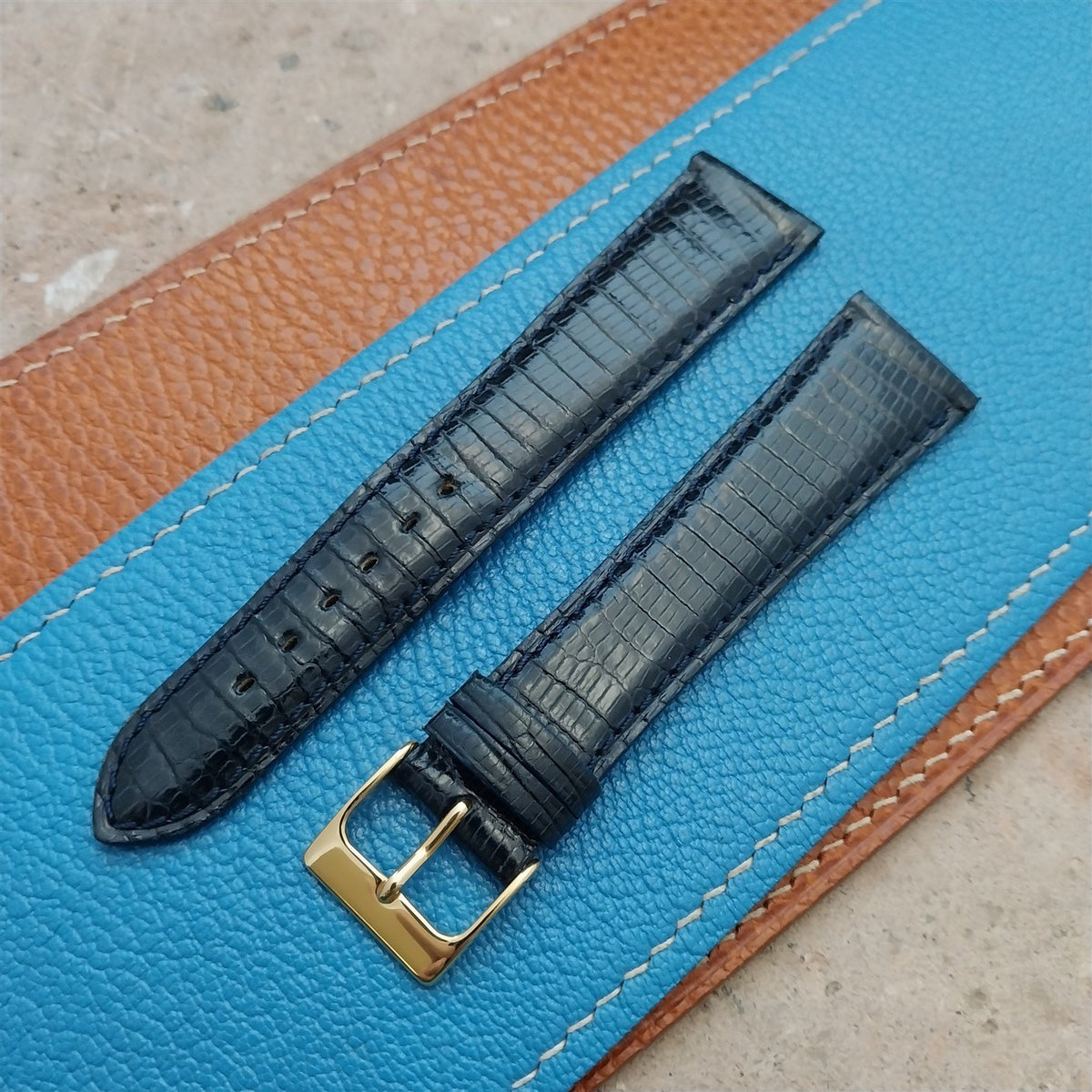 19mm Sahara Swiss Lizard NOS Vintage Tapered Watch Strap