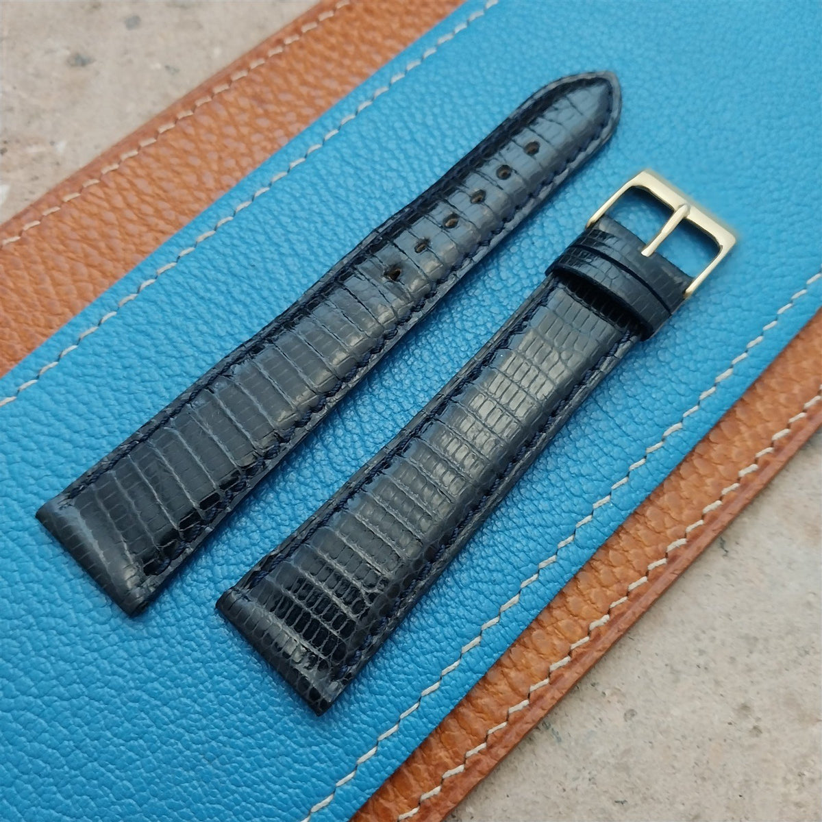 19mm Sahara Swiss Lizard NOS Vintage Tapered Watch Strap