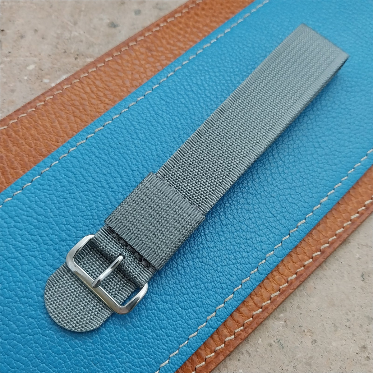 20mm RAF Style Gray Ribbed Nylon Single Pass Field Watch Strap