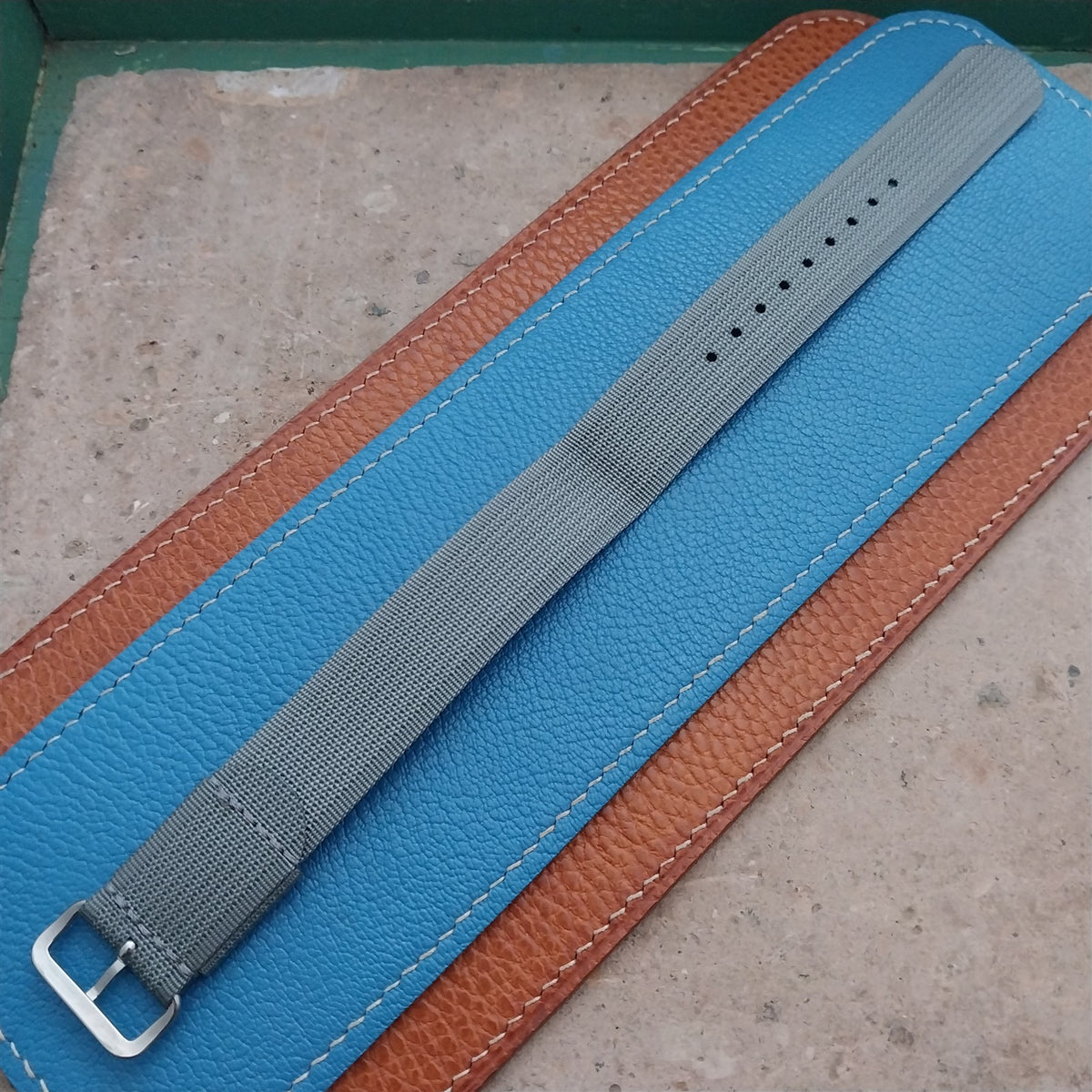 20mm RAF Style Gray Ribbed Nylon Single Pass Field Watch Strap