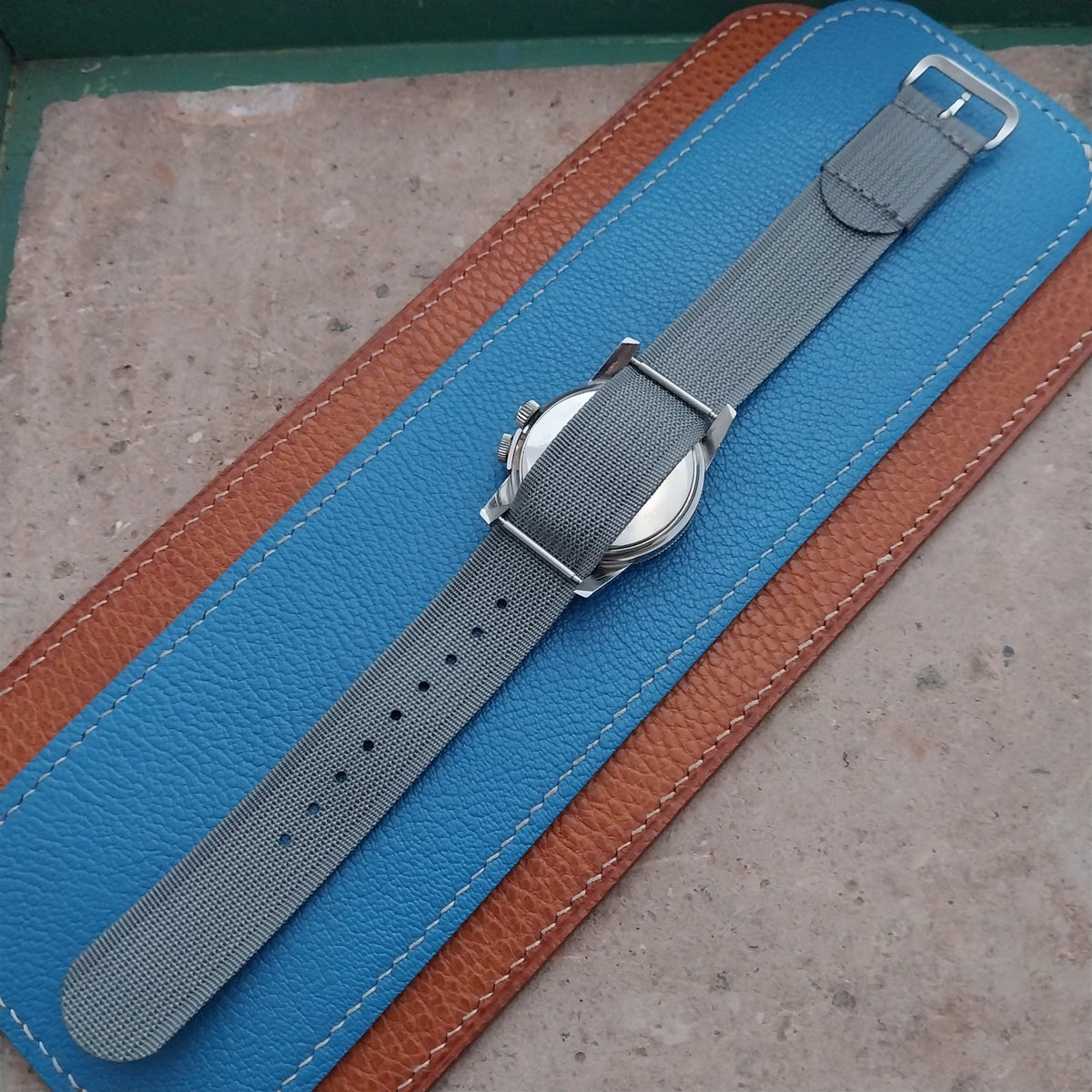 20mm RAF Style Gray Ribbed Nylon Single Pass Field Watch Strap