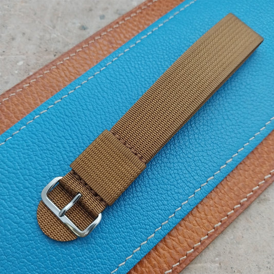 20mm RAF Style Brown Ribbed Nylon Single-Pass Field Watch Strap