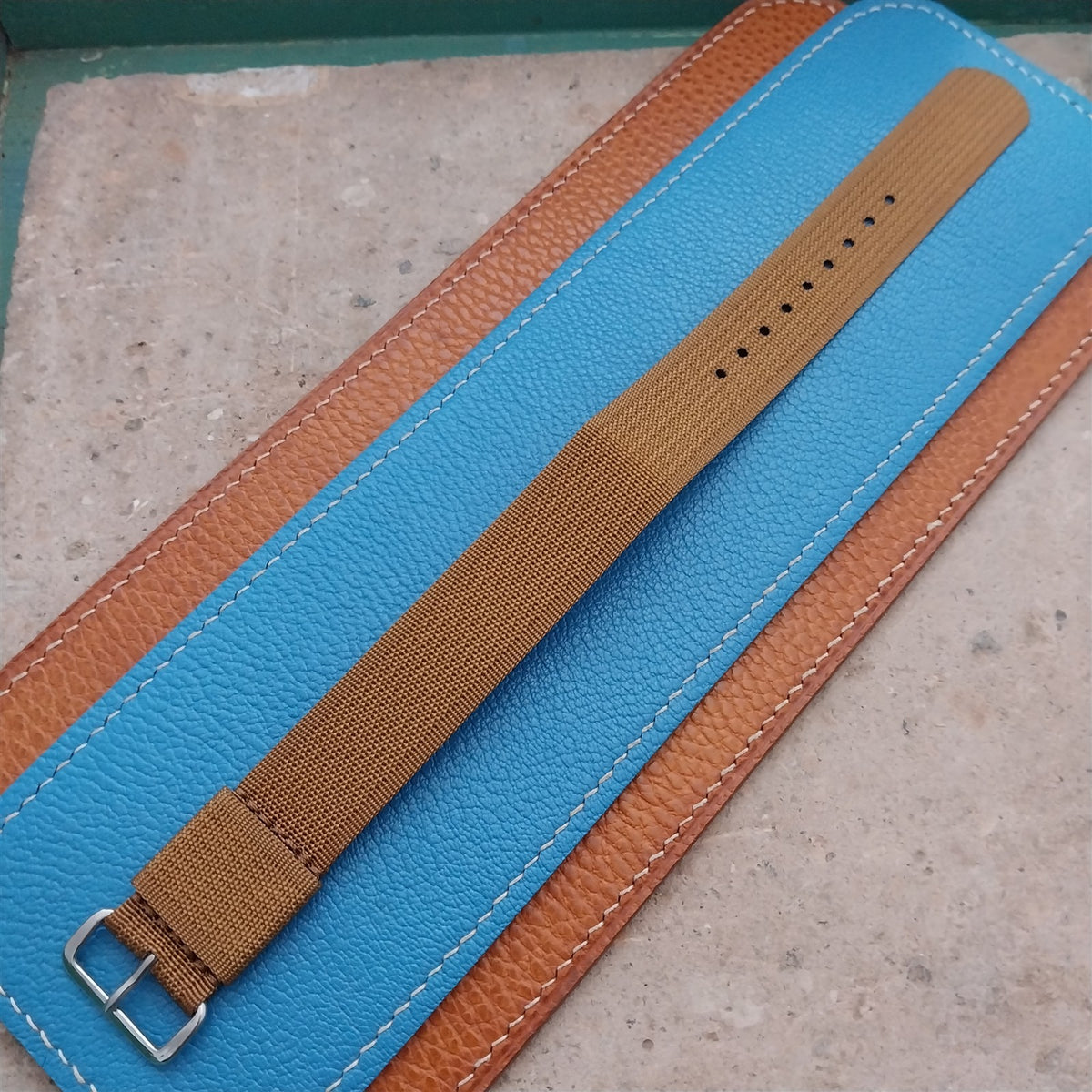 20mm RAF Style Brown Ribbed Nylon Single-Pass Field Watch Strap