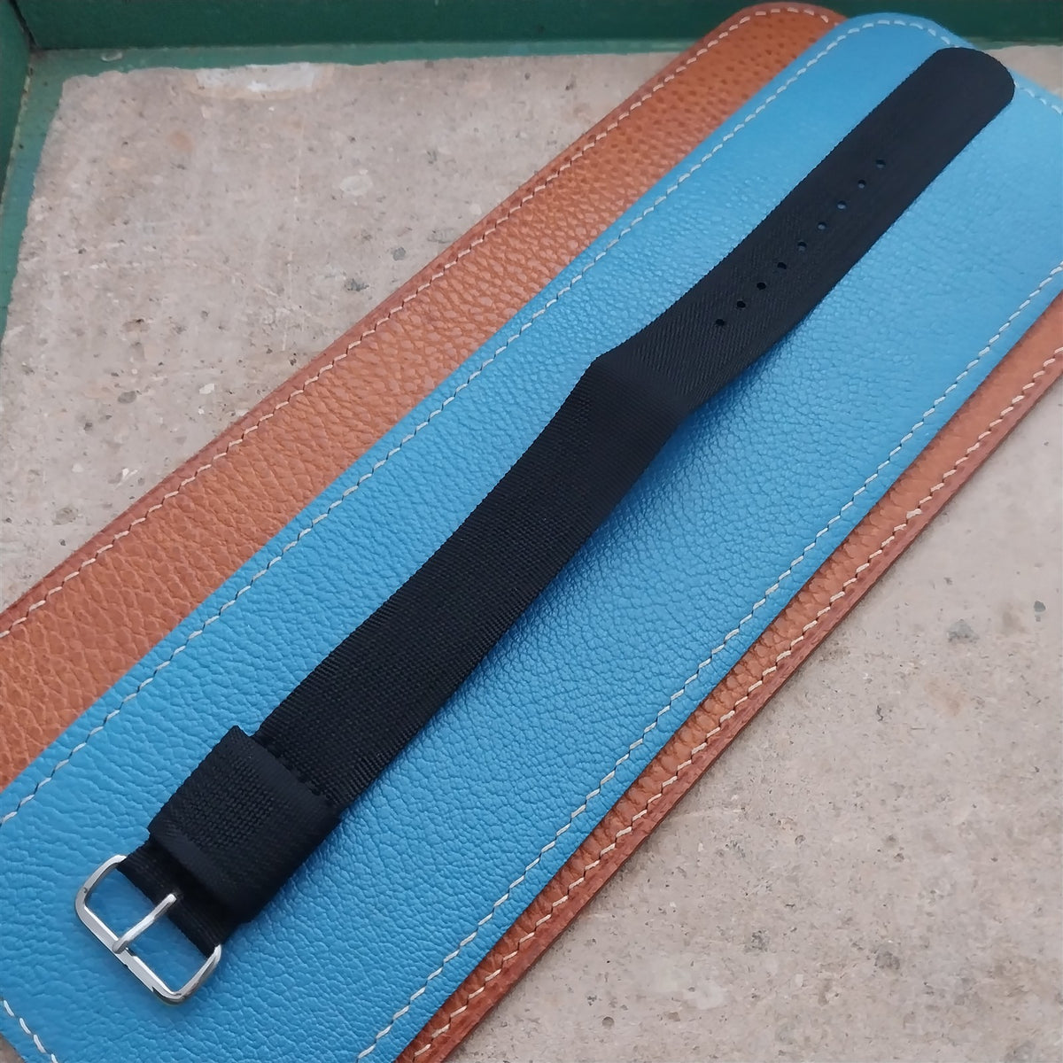 20mm RAF Style Black Ribbed Nylon Single-Pass Field Watch Strap