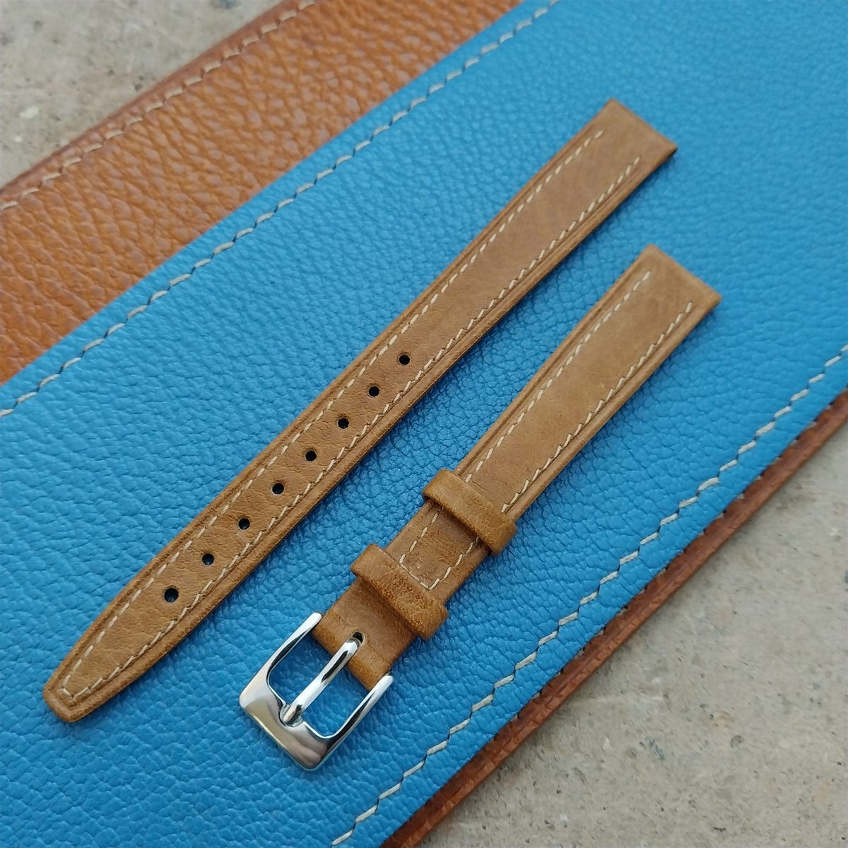 12mm Hirsch Ladies Camel Grain Tan Leather Watch Band