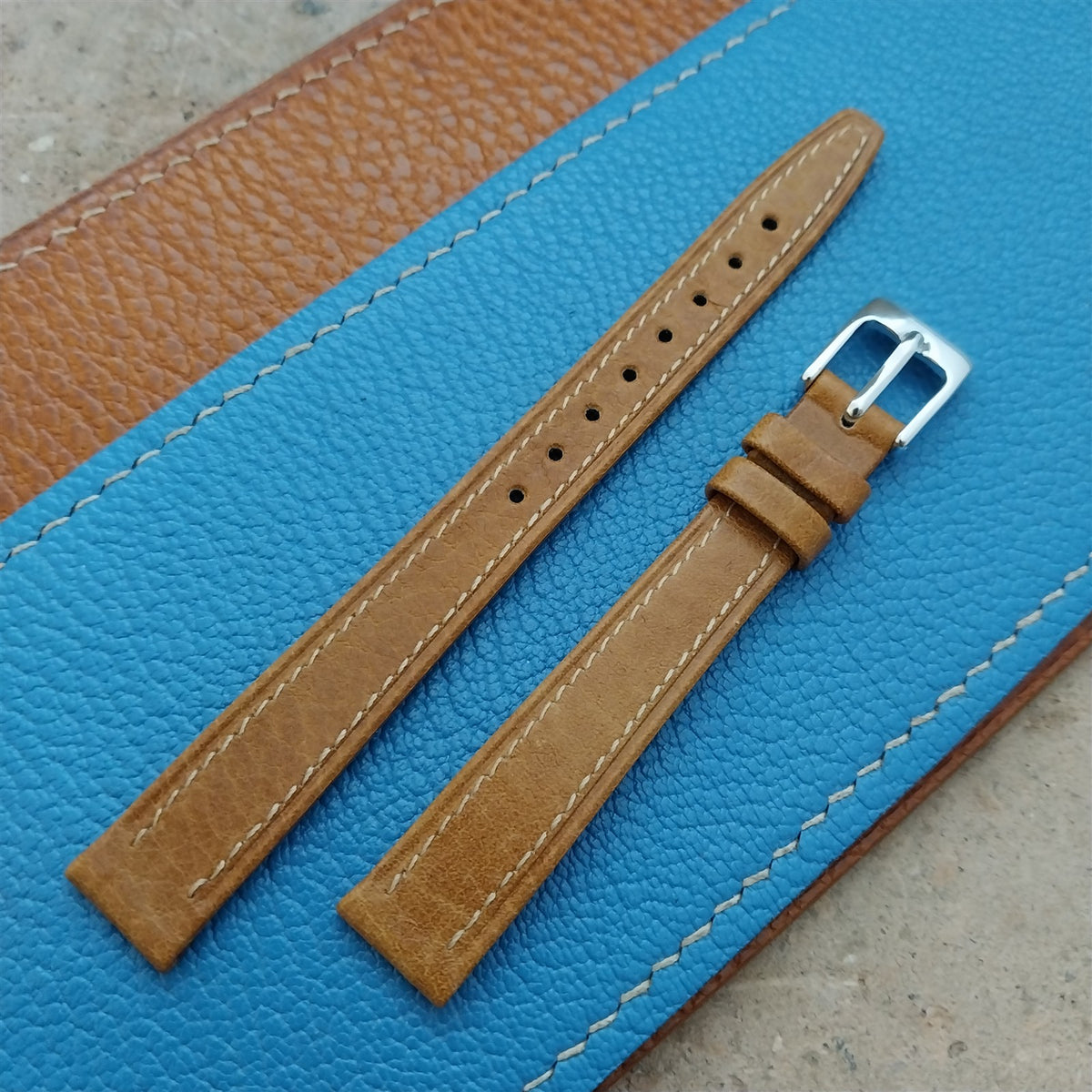12mm Hirsch Ladies Camel Grain Tan Leather Watch Band