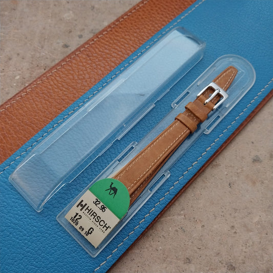 12mm Hirsch Ladies Camel Grain Tan Leather Watch Band