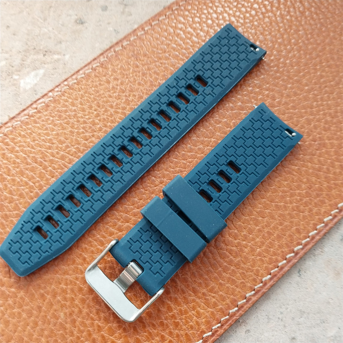 20mm Maratac Cobalt Dark Blue Zulu 2-Pc Silicone Watch Strap