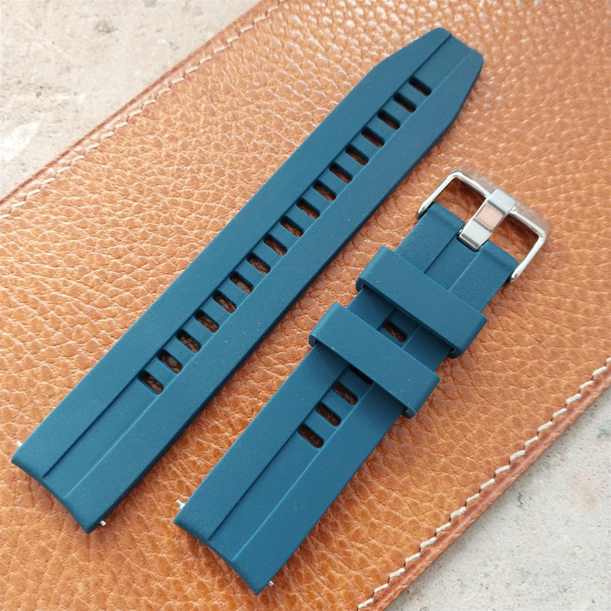 20mm Maratac Cobalt Dark Blue Zulu 2-Pc Silicone Watch Strap