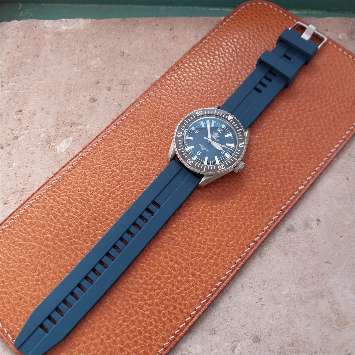 20mm Maratac Cobalt Dark Blue Zulu 2-Pc Silicone Watch Strap