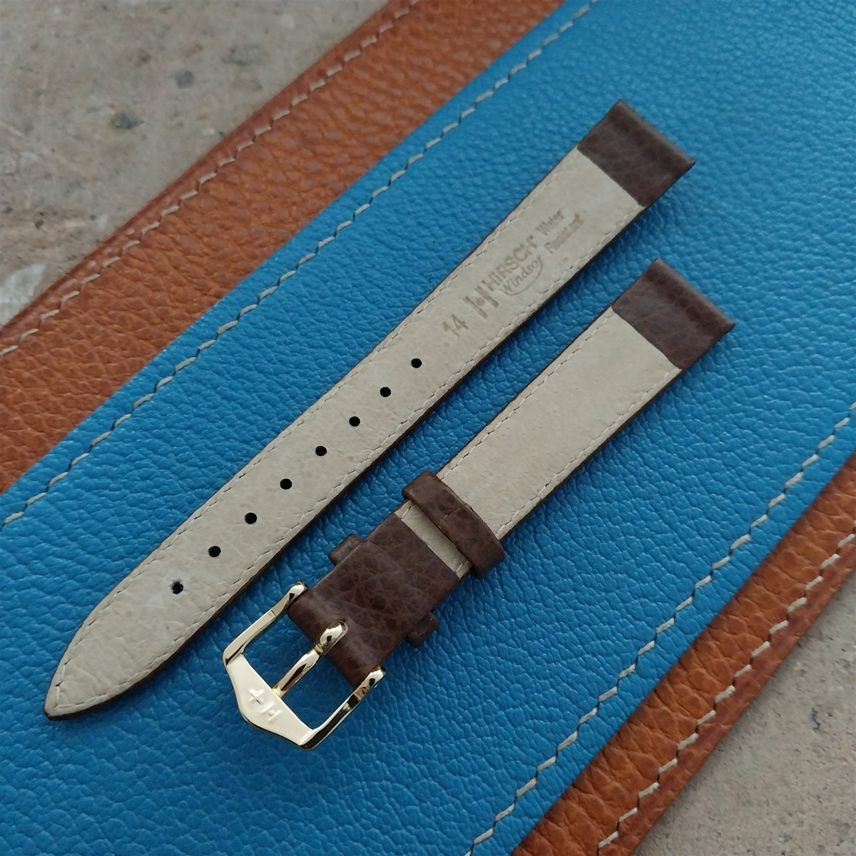 14mm Ladies Hirsch Windsor Brown Leather Watch Strap