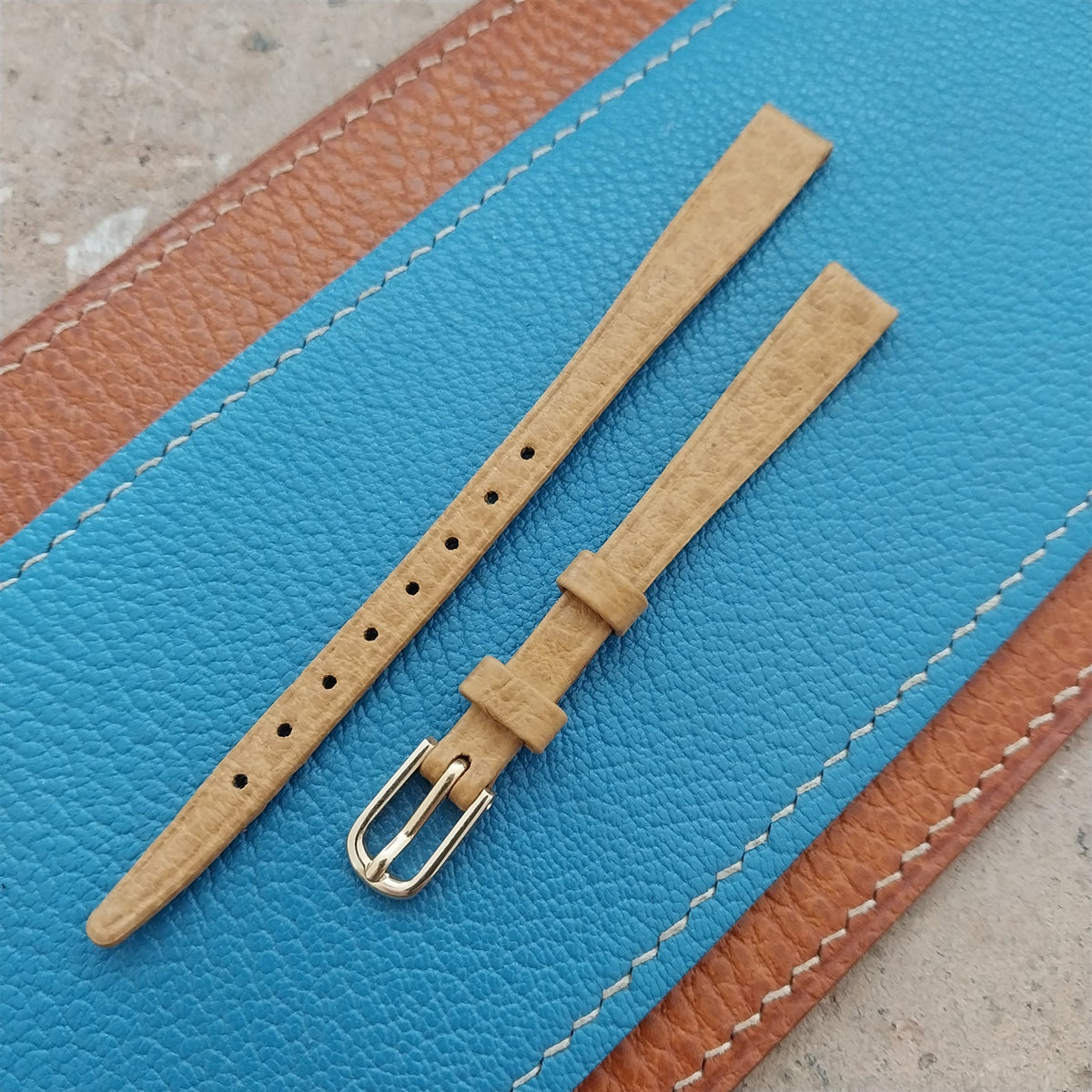 Ladies 9mm Hirsch Tan Saddle Leather Watch Strap