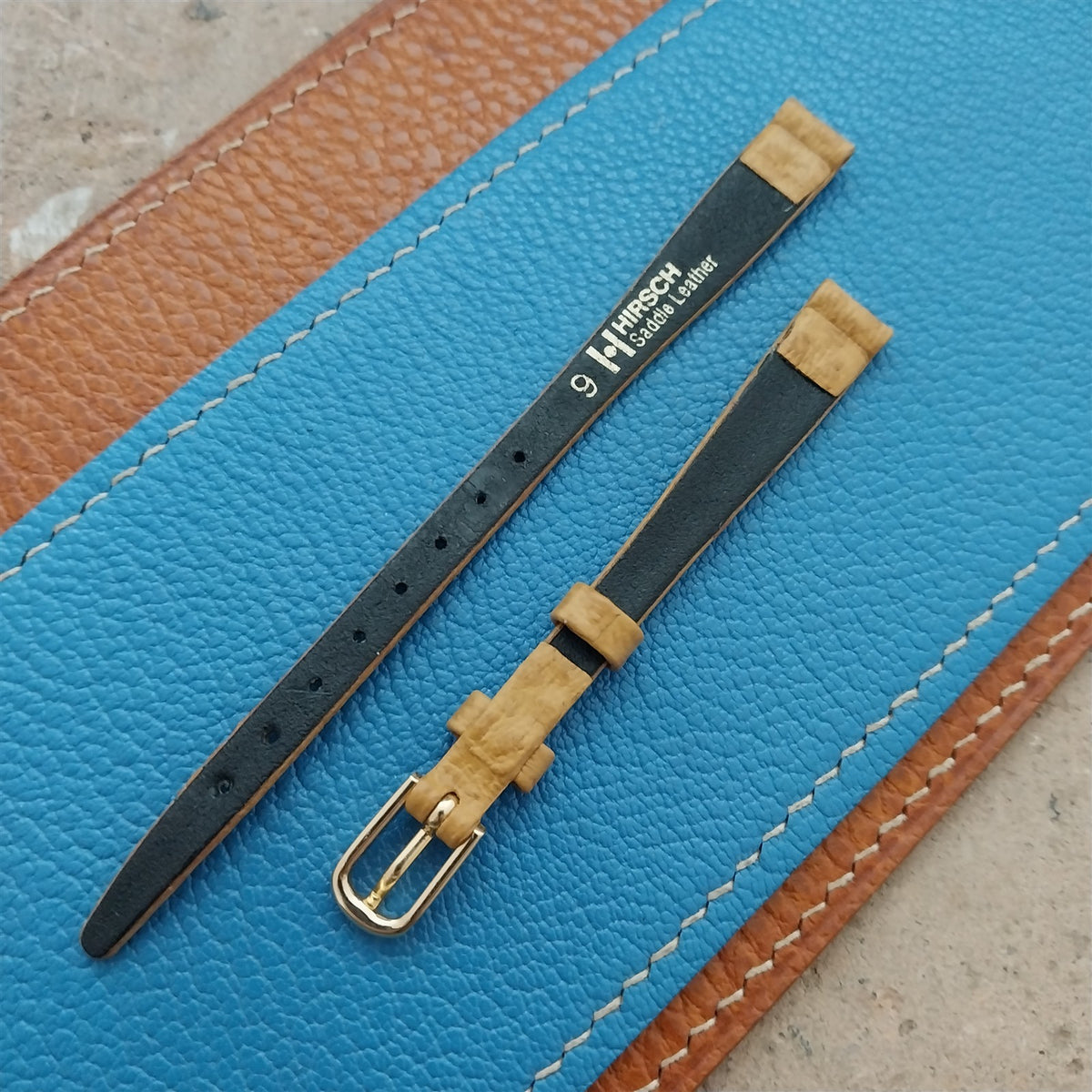 Ladies 9mm Hirsch Tan Saddle Leather Watch Strap
