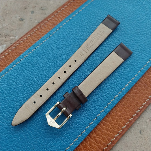 12mm Hirsch Ladies Brown Calf Leather Watch Band