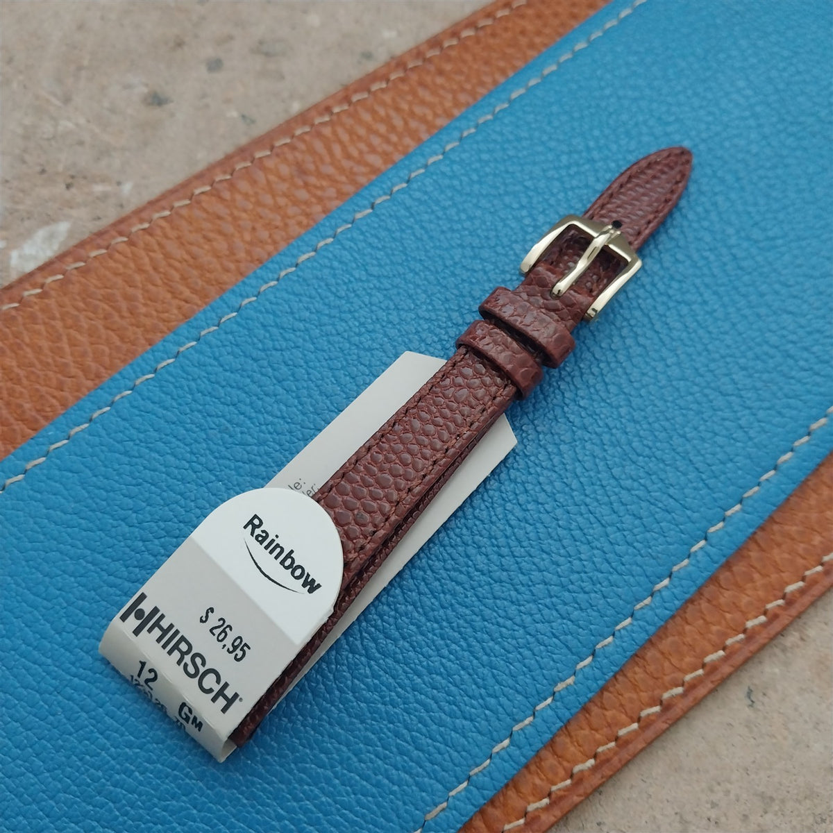 12mm Hirsch Rainbow Brown Lizard-Grain Leather Ladies Watch Strap