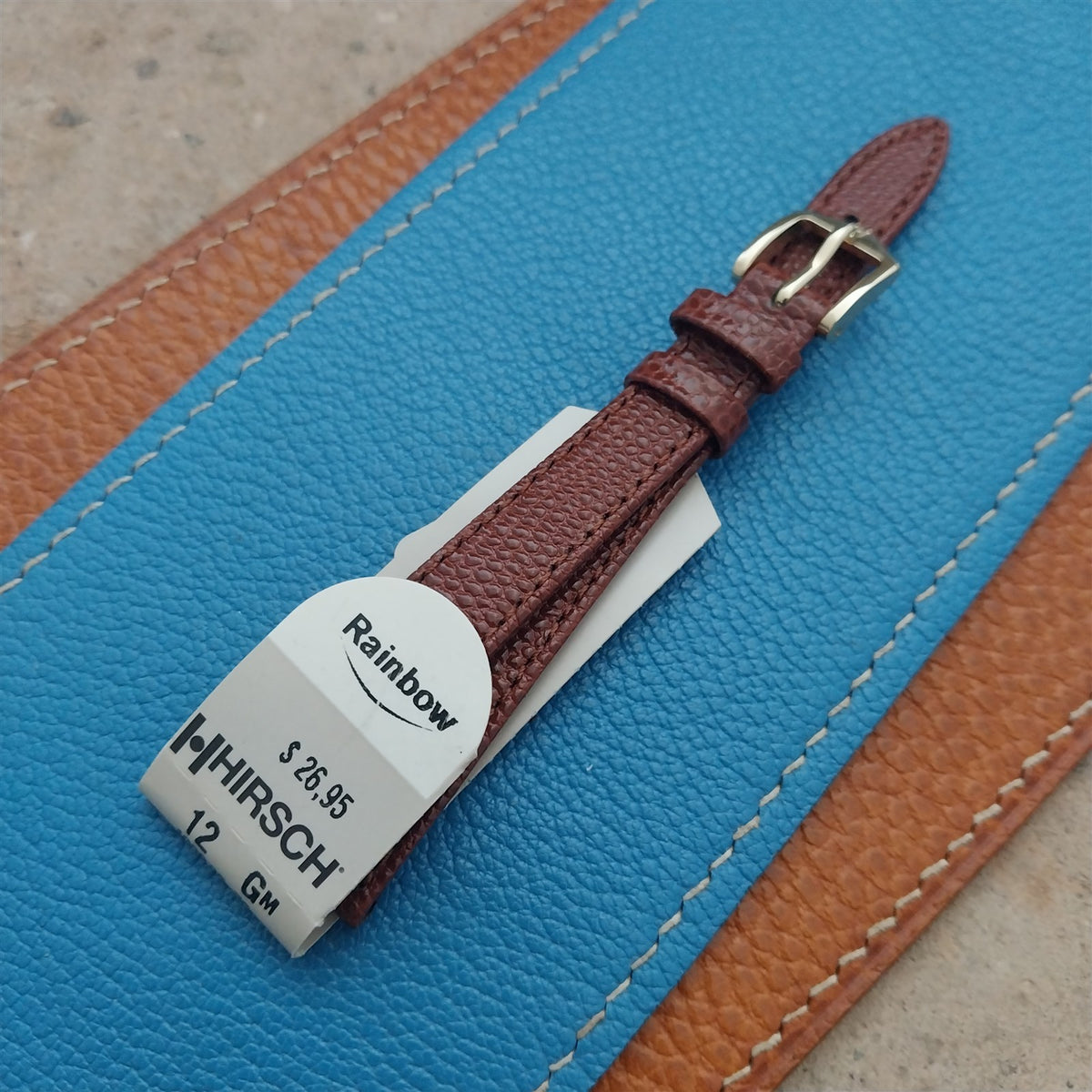 12mm Hirsch Rainbow Brown Lizard-Grain Leather Ladies Watch Strap