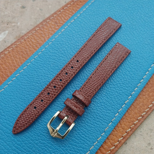 12mm Hirsch Rainbow Brown Lizard-Grain Leather Ladies Watch Strap
