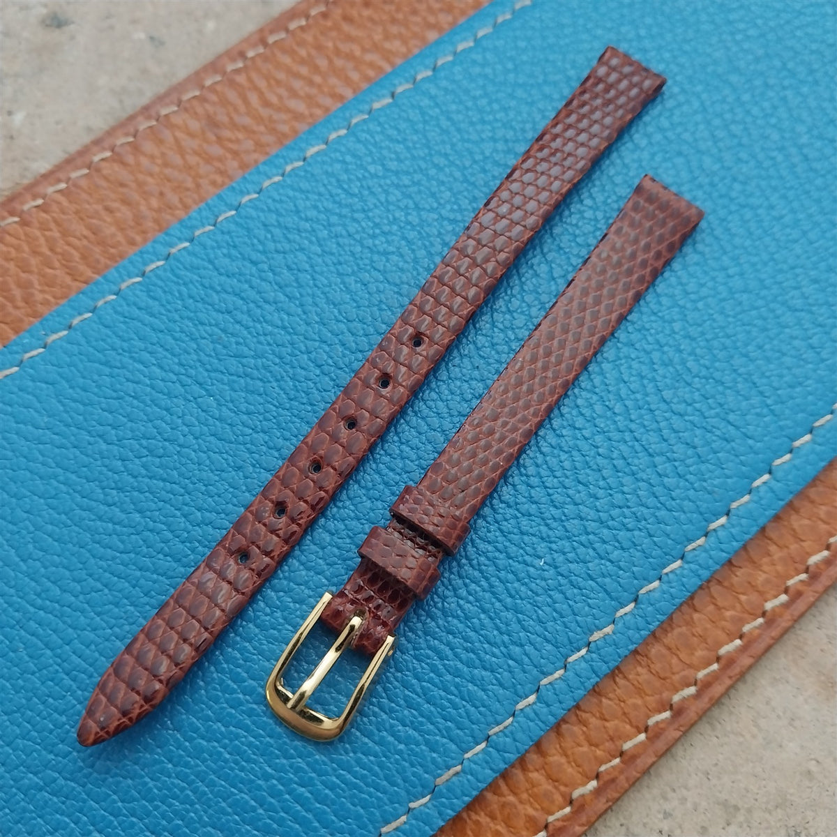 Ladies 9mm Speidel Lizard Grain Leather Watch Strap