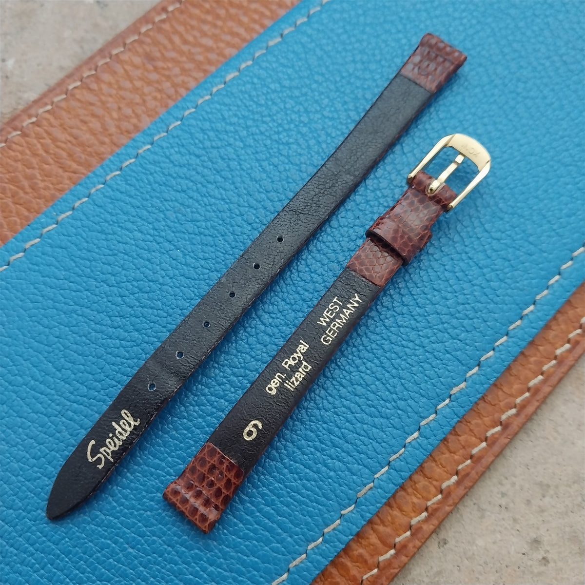 Ladies 9mm Speidel Lizard Grain Leather Watch Strap