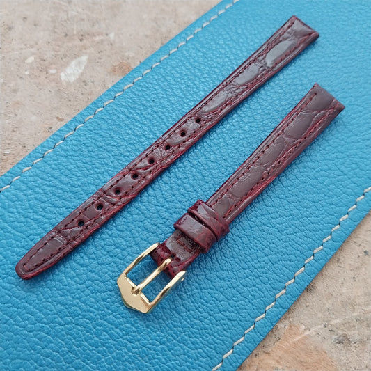10mm Hirsch Ladies Burgundy Crocodile Watch Band