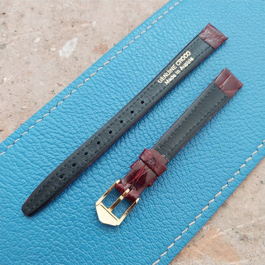10mm Hirsch Ladies Burgundy Crocodile Watch Band