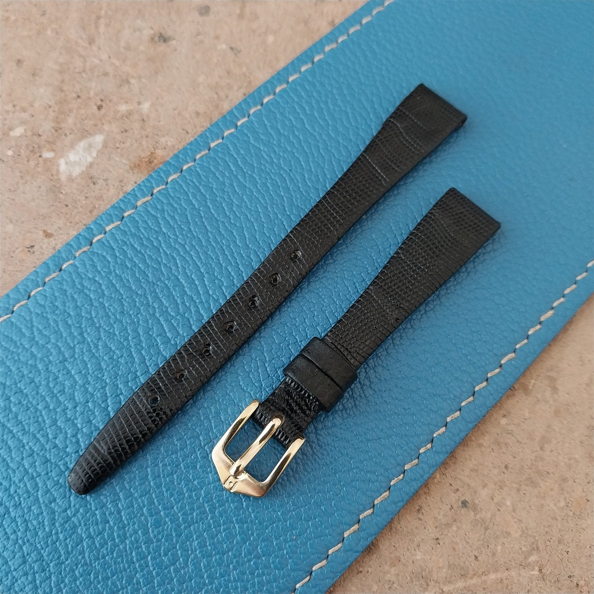 12mm Hirsch Black Lizard Ladies Watch Strap