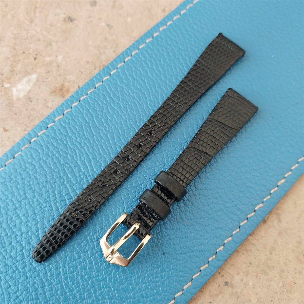 12mm Hirsch Black Lizard Ladies Watch Strap