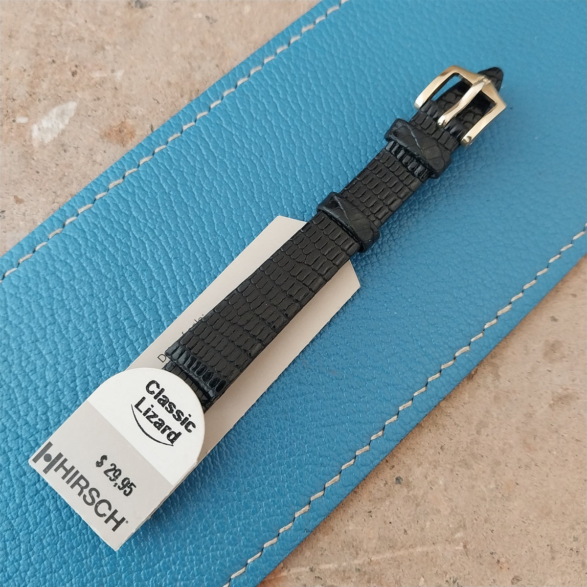 12mm Hirsch Black Lizard Ladies Watch Strap
