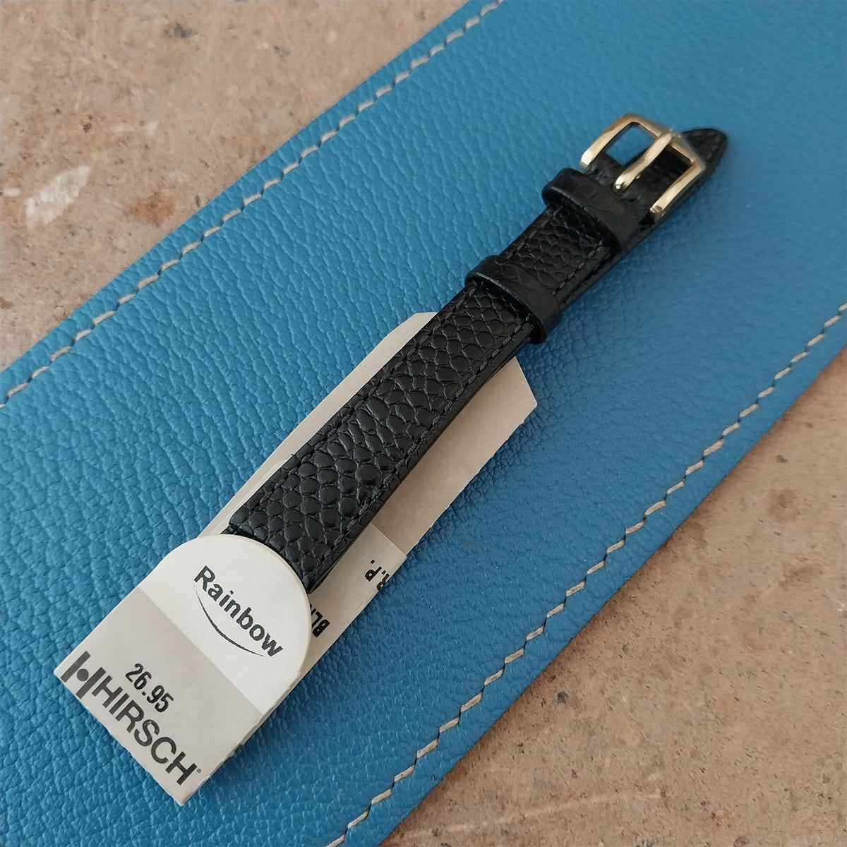 12mm Hirsch Black Lizard Ladies Watch Strap