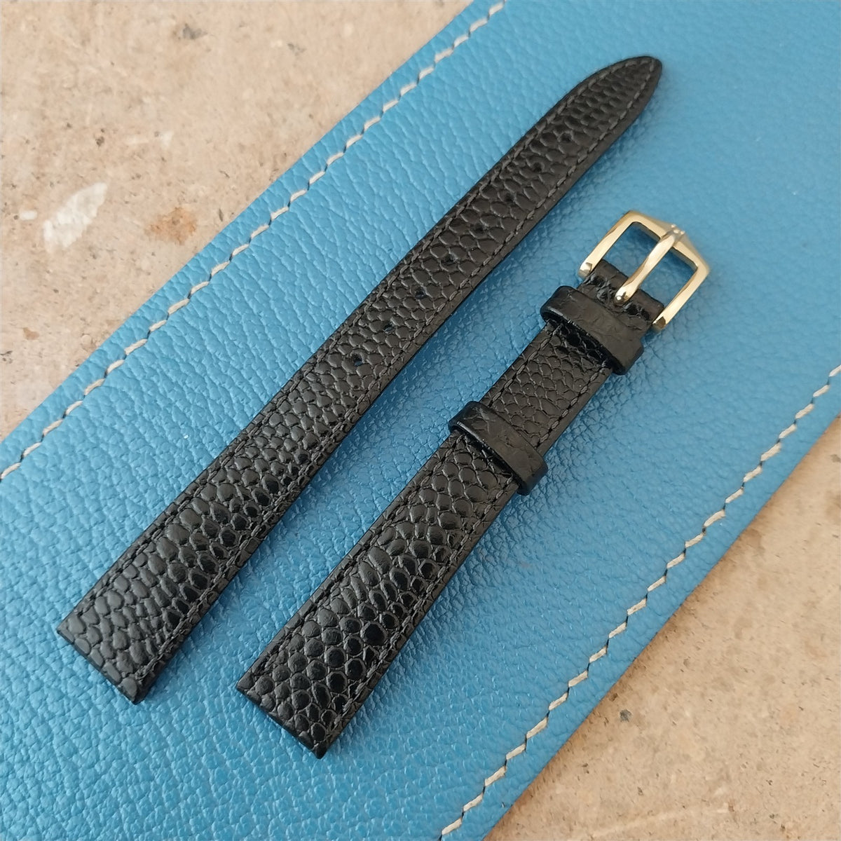 12mm Hirsch Black Lizard Ladies Watch Strap